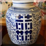 P10. Blue and white ginger jar.